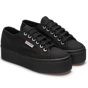 Superga 2790 Platform Sneakers - Full Black